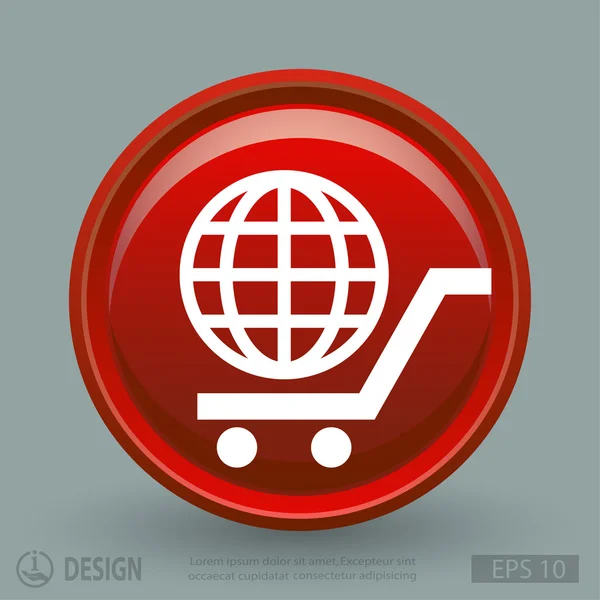 Globe dans le panier icône — Image vectorielle