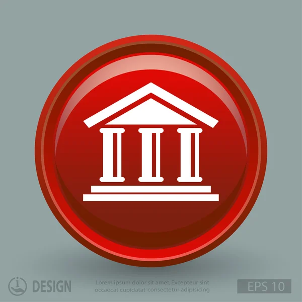 Banca icona di design piatto — Vettoriale Stock