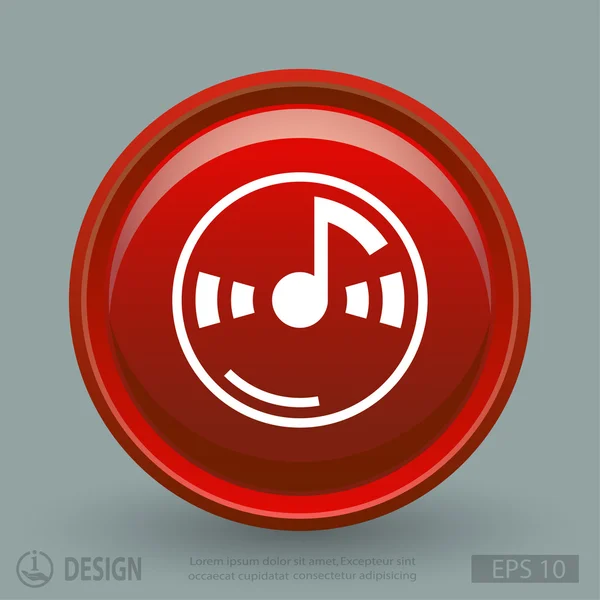 Nota musical icono de diseño plano — Vector de stock