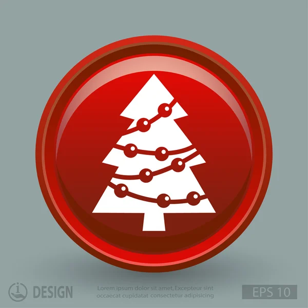 Kerstboom pictogram — Stockvector