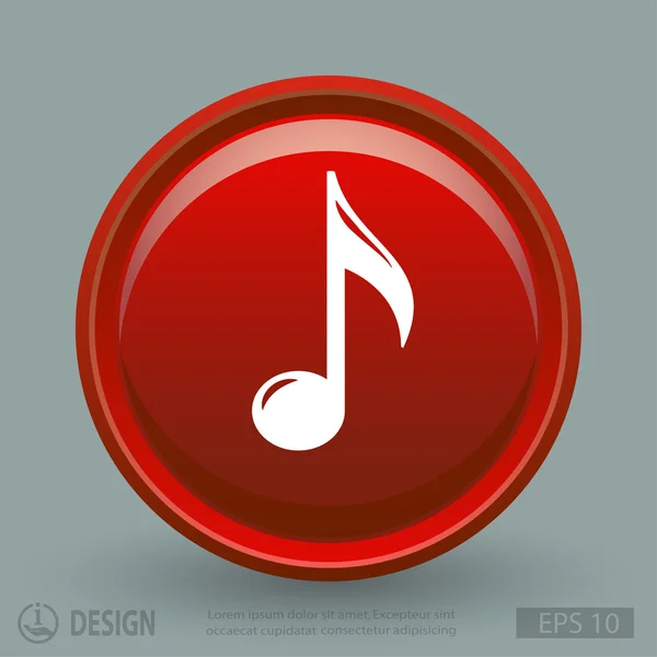 Nota musical icono de diseño plano — Vector de stock