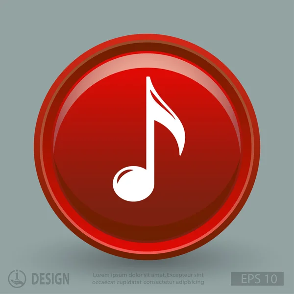 Musik Note flache Design-Ikone — Stockvektor