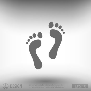 Ayak izleri düz tasarım simgesi