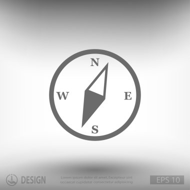 Pusula düz tasarım simgesi