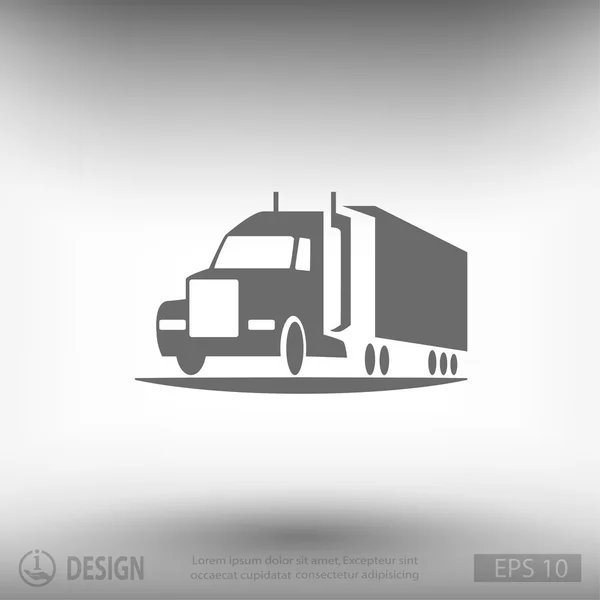 Camion design piatto icona — Vettoriale Stock