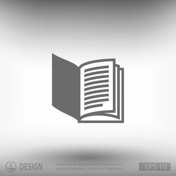 Libro icono de diseño plano — Vector de stock