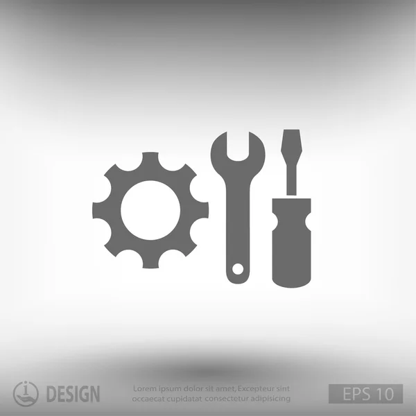 Gear with wrench and screwdriver icon — Stock Vector