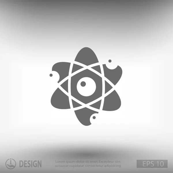 Atom flat design icon — Stock Vector