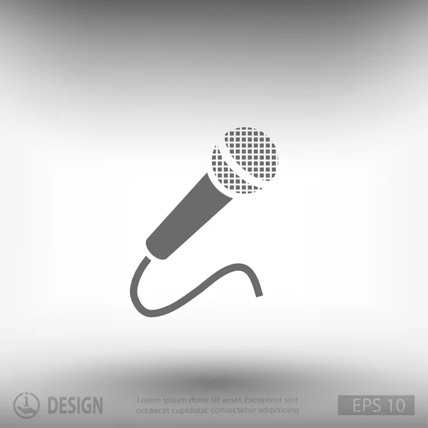 Icône design plat microphone — Image vectorielle