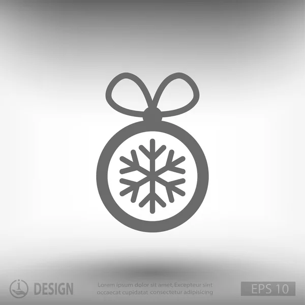 Bola de Navidad icono de diseño plano — Archivo Imágenes Vectoriales