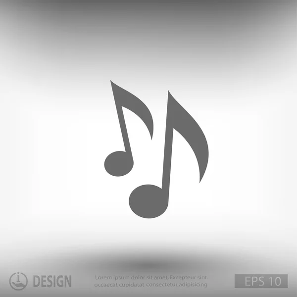 Music notes flat design icon — Stock Vector