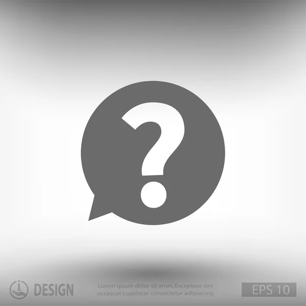 Signo de interrogación icono de diseño plano — Vector de stock