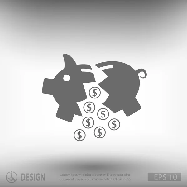 Varken moneybox plat ontwerp pictogram — Stockvector