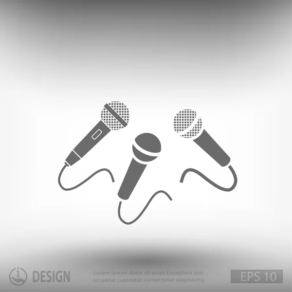 Microphones icône design plat — Image vectorielle