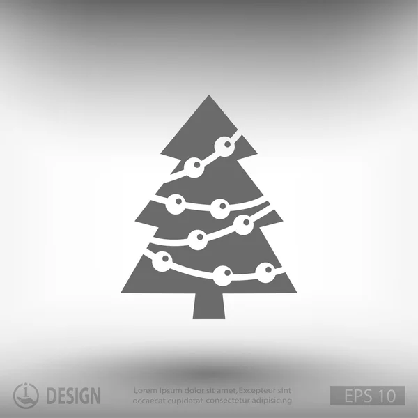 Kerstboom pictogram — Stockvector