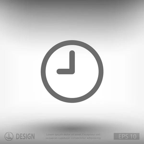 Platte ontwerp klokpictogram — Stockvector