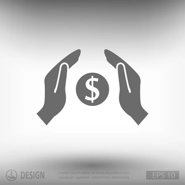 Geld in handen pictogram — Stockvector