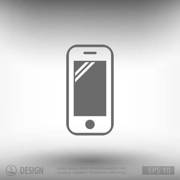 Telefone móvel ícone de design plano — Vetor de Stock