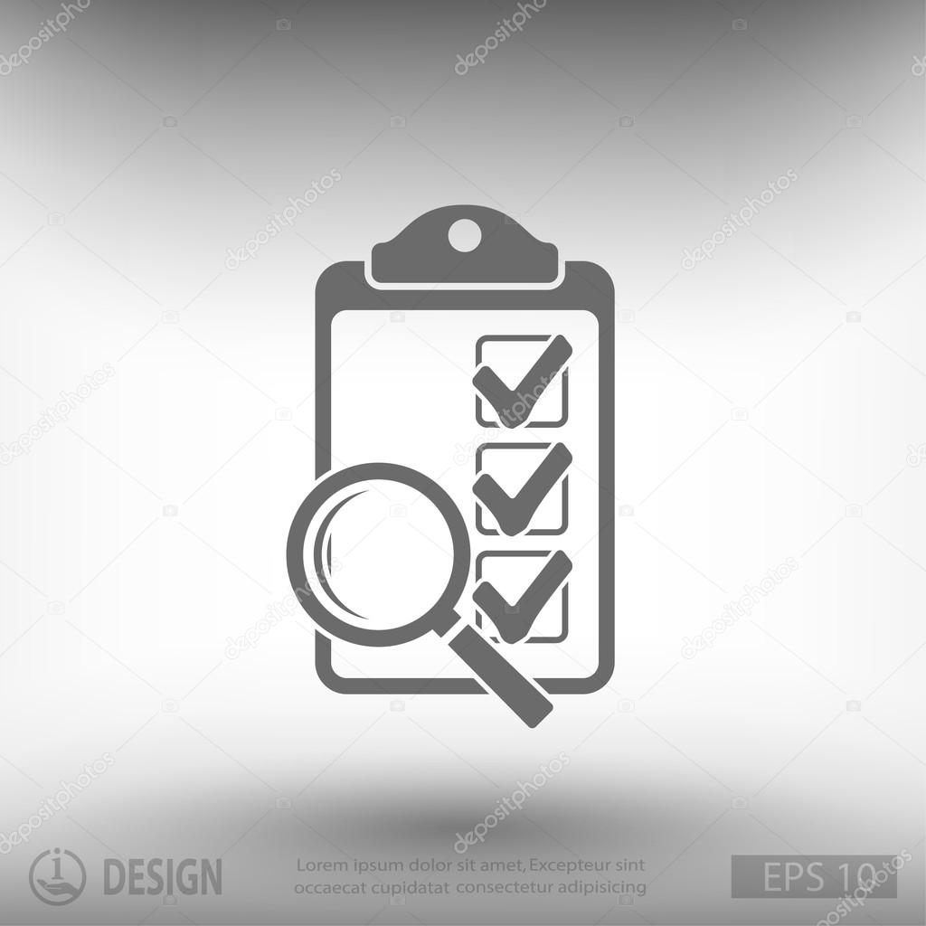Checklist with magnifying glass icon