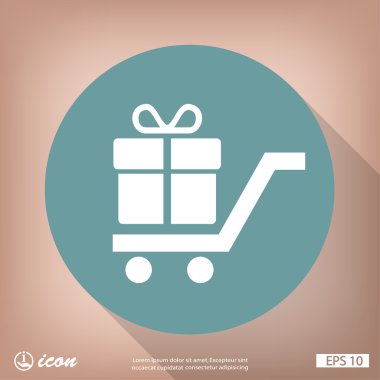 Alışveriş sepeti hediye simgesi ile