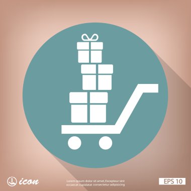 Alışveriş sepeti hediye simgesi ile