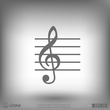 Müzik anahtar düz tasarım simgesi