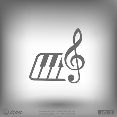 müzik anahtar ve klavye simgesi
