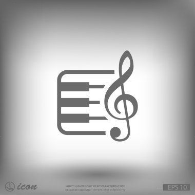 müzik anahtar ve klavye simgesi