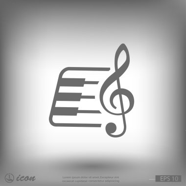 müzik anahtar ve klavye simgesi