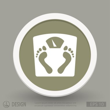 ayak izleri simgesi ile banyo Baskülü