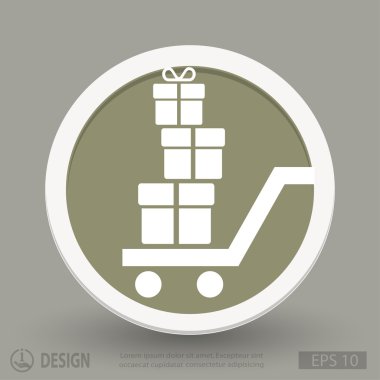 Alışveriş sepeti hediye simgesi ile