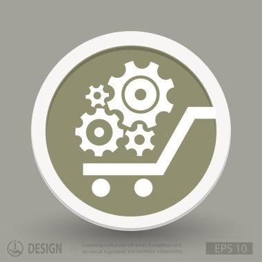 Alışveriş sepeti simgesini dişli