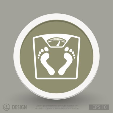 ayak izleri simgesi ile banyo Baskülü