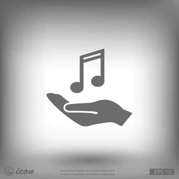 Hand with music note icon — Stock Vector