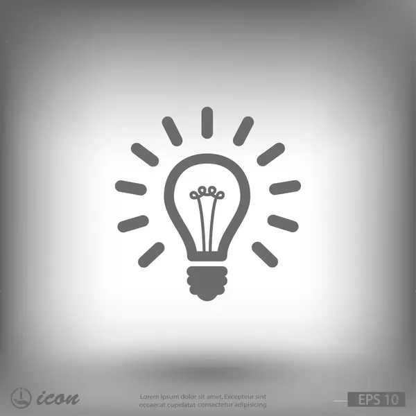 Gloeilamp platte ontwerp pictogram — Stockvector