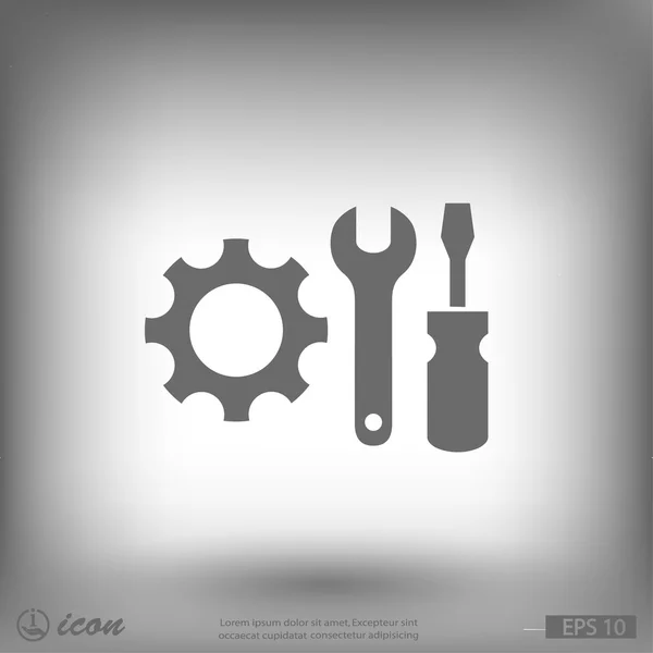 Équipement avec clé et icône de tournevis — Image vectorielle