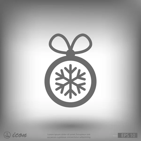 Christmas ball flat design icon — Stock Vector