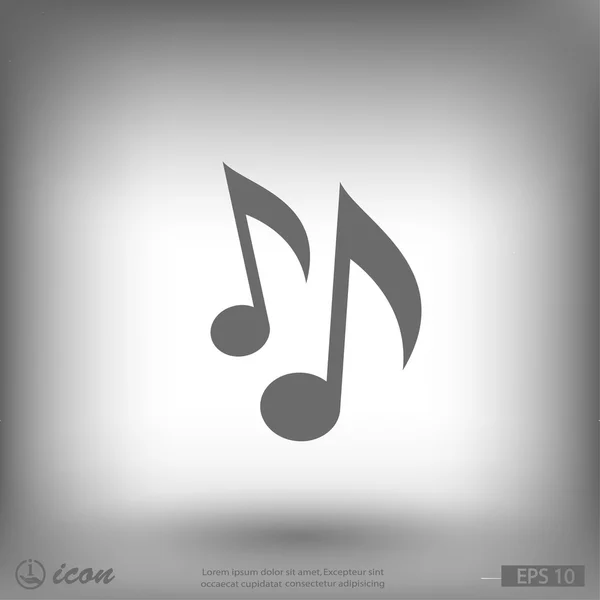Plochý design ikonu Hudba poznámky — Stockový vektor