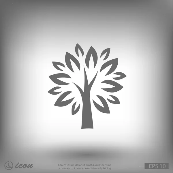 Árbol icono de diseño plano — Vector de stock