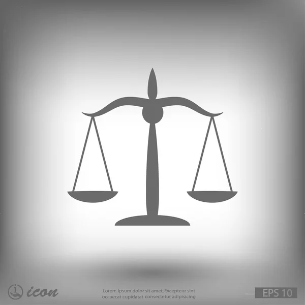 Justicia escala icono de diseño plano — Vector de stock