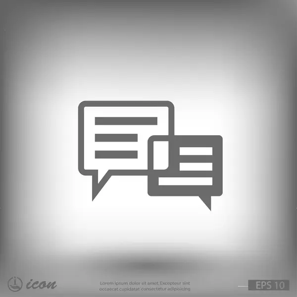 Ícone de design plano de mensagem ou chat —  Vetores de Stock