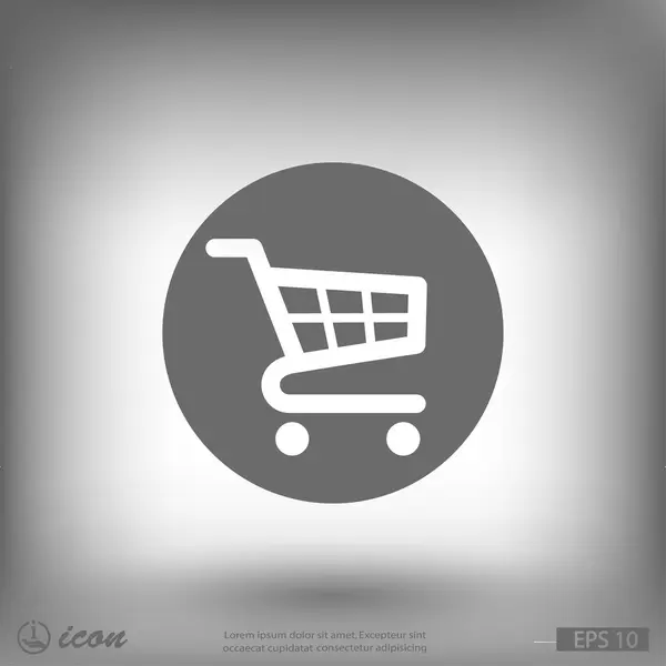 Carrito de compras diseño plano icono — Archivo Imágenes Vectoriales