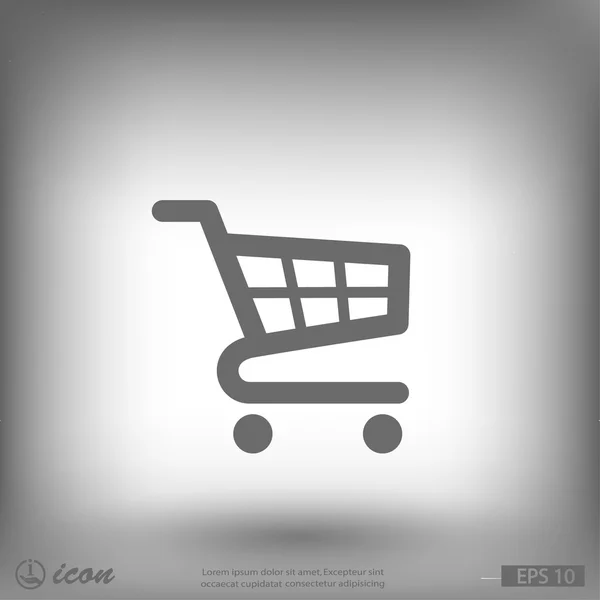 Carrito de compras diseño plano icono — Archivo Imágenes Vectoriales