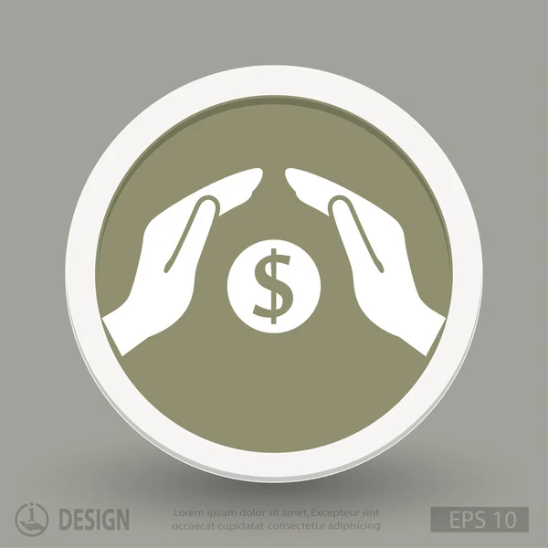 Geld in handen pictogram — Stockvector