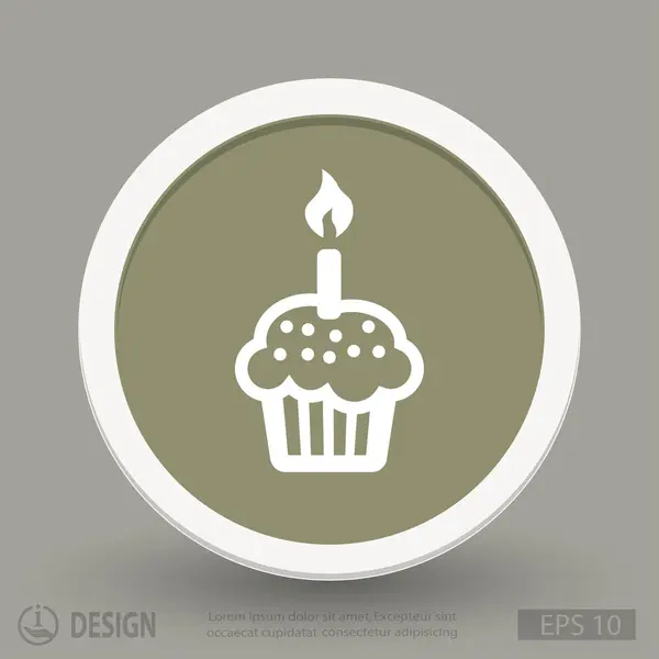 Holiday cake icona del design piatto — Vettoriale Stock