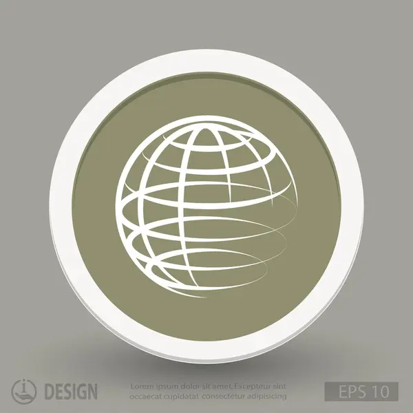 Wereldbol platte ontwerp icoon — Stockvector