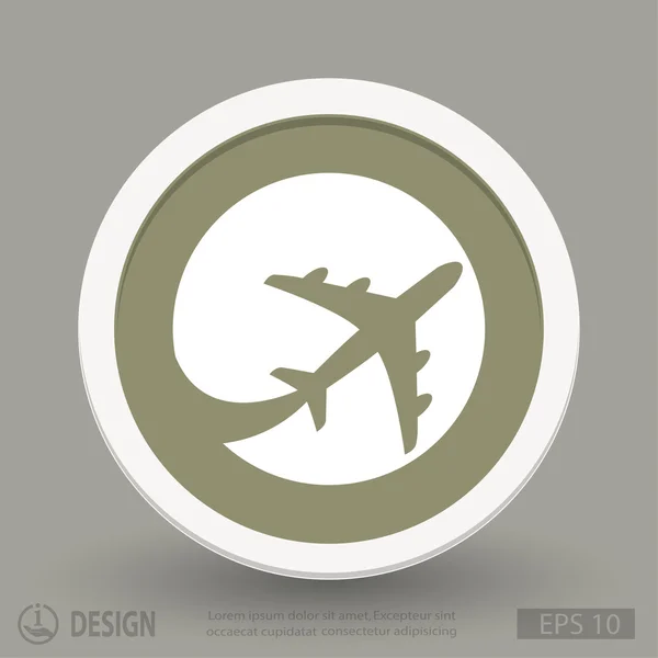 Airplane flat design icon — Stock Vector