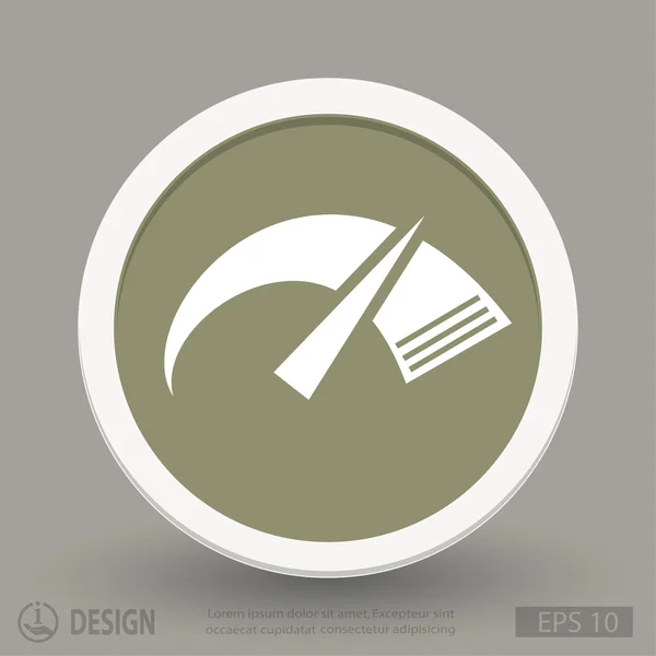 Ícone de design plano do velocímetro — Vetor de Stock