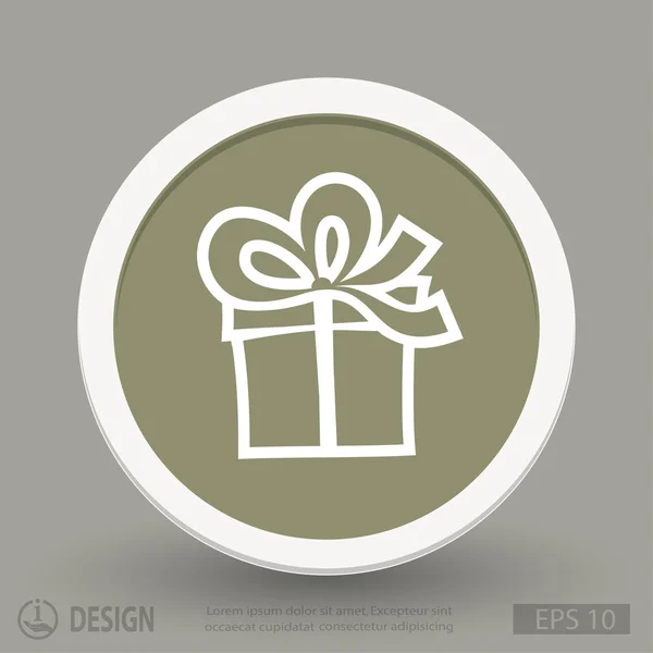 Gift flat design icon — Stock Vector