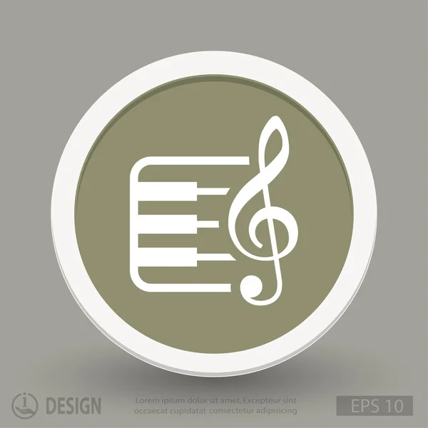 Tecla de música y teclado icono — Vector de stock